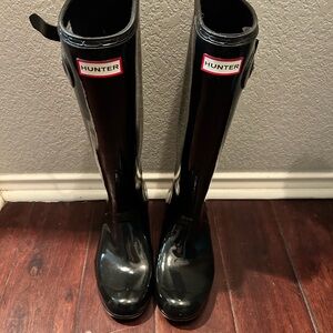 Hunter Original Tall Glossy Black Waterproof Rain Boots